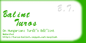 balint turos business card